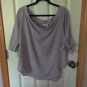 Lavender Women's Top with Bow Sleeve